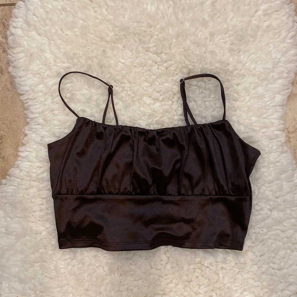 H & M Divided Fitted Croo Top With Adjustable Spaghetti Straps Size Medium